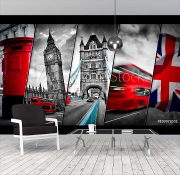 Bild på Collage of the symbols of London the UK
